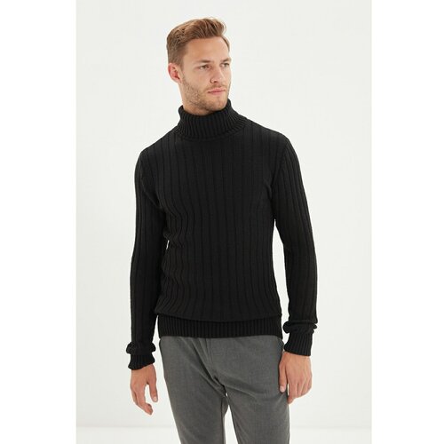 Trendyol Crni muški pleteni džemper sa tankim rukavom i tankim rukavom  Cene