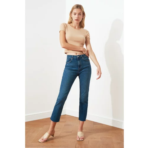 Trendyol Blue Cut Out High Waist Slim Fit Jeans