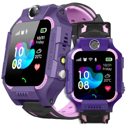 Onasi Pametna otroška ura Q19 s prostorom za SIM kartico in z GPS-om - roza vijolična