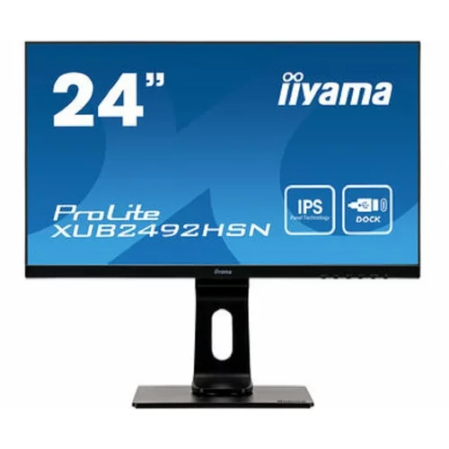 Iiyama Monitor 59,9 cm (23,6") XUB2492HSN-B1 1920x1080 75Hz VA 4ms HDMI DisplayPort USB-C(DP, 65W) 1/2xUSB3.0 Pivot zvočniki RJ45 sRGB 99%