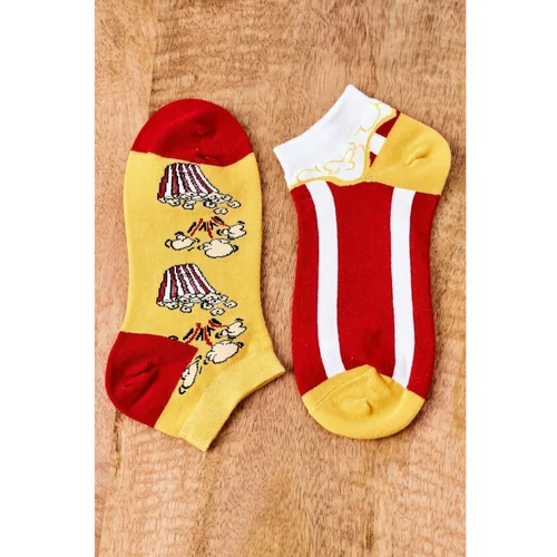 Kesi Mismatched Socks With Popcorn Yellow-Red