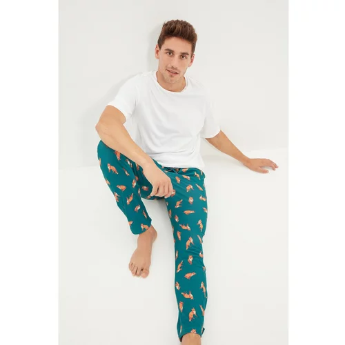 Trendyol Green Men's Regular Fit Printed Pajama Bottoms