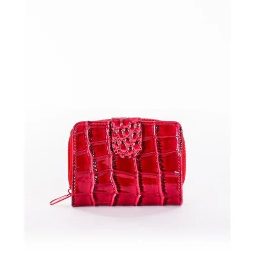 Fashionhunters Red embossed wallet with an animal pattern