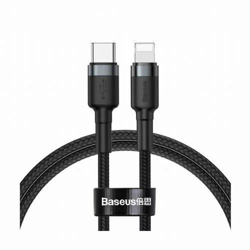 Baseus Kabel Apple USB C/Lightning 1m PD 20W Cafule siv+črn pleten