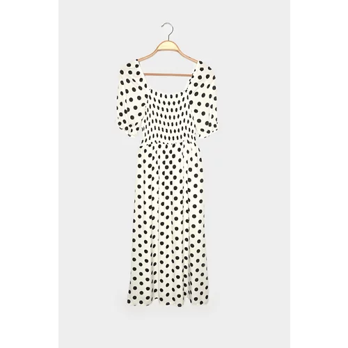Trendyol Multi Color Polka Dot Gimped Detailed Dress