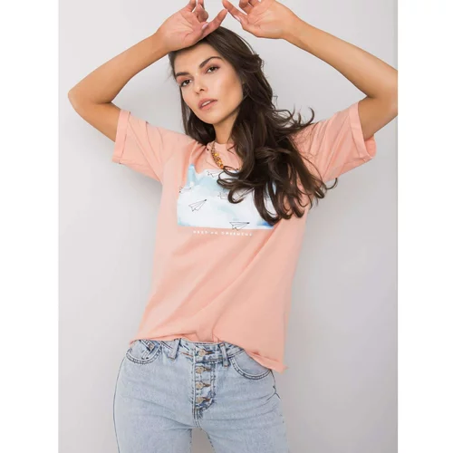 Fashionhunters Women's t-shirt with salmon print