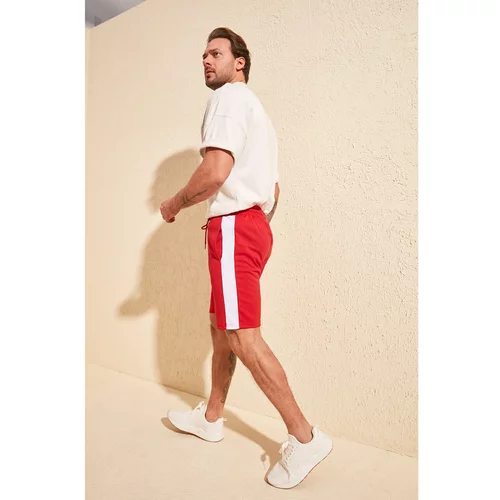 Trendyol Men's Red Regular Fit Paneled Shorts & Bermuda