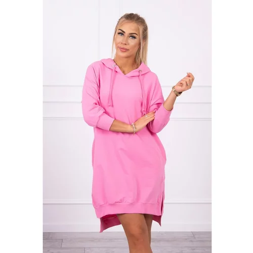 Kesi Dress with a hood and longer back light pink