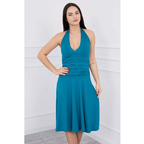 Kesi Dress with halter neck blue