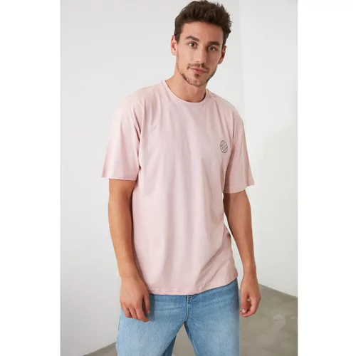Trendyol Powder Men's Oversize Fit 100% Cotton Crew Neck Short Sleeve Printed T-Shirt
