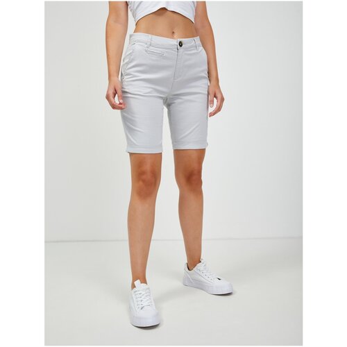 Orsay Light Grey Chino Shorts Women