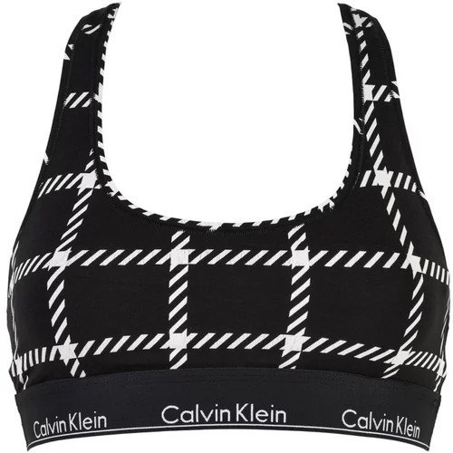 Calvin Klein White-Black Plaid Bralette Bra - Women