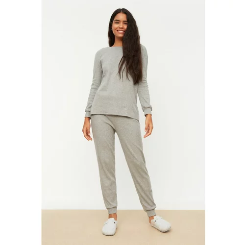 Trendyol Gray Knitted Pajamas Set