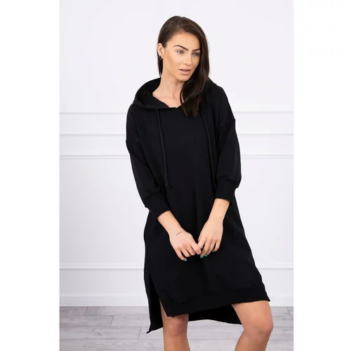 Kesi Dress with a hood and longer back black