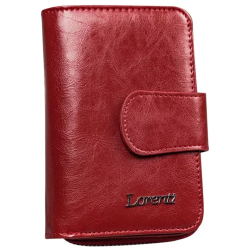 Fashionhunters Red leather wallet with a zipper