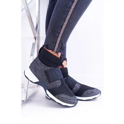 Kesi Women’s Sport Shoes Lu Boo With a Sock Brocade Black Phantom