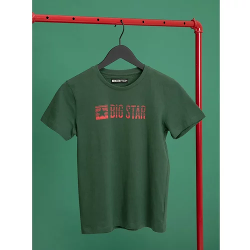 Big Star Man's T-shirt_ss T-shirt 152107 Light green Knitted-304