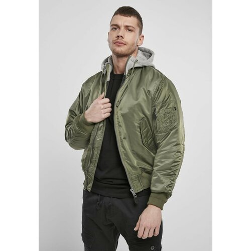 Urban Classics hooded MA1 bomber jacket olive/grey  Cene