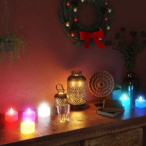 vidaXL Električne čajne svečke brez plamena LED 100 kosov barvne