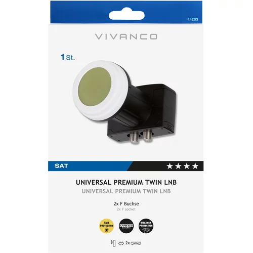 Vivanco VIVANCO Universal Premium Twin LNB 44203 STL USP2A-N schwarz