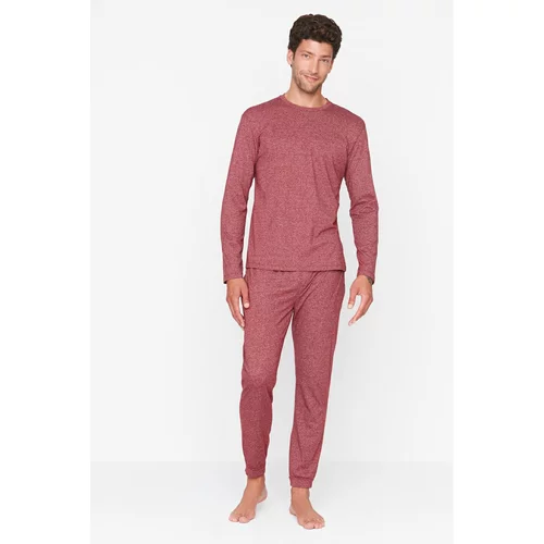 Trendyol Claret Red Men Regular Fit Knitted Pajamas Set