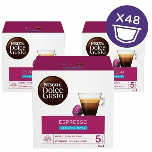 Nestle kavne kapsule brez kofeina Dolce Gusto Espresso Decaffeinato 96 g - 3x16 kosov