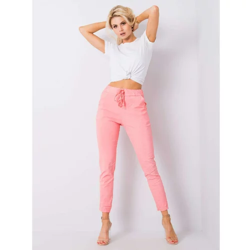 Fashionhunters Light coral trousers in Marisa fabric