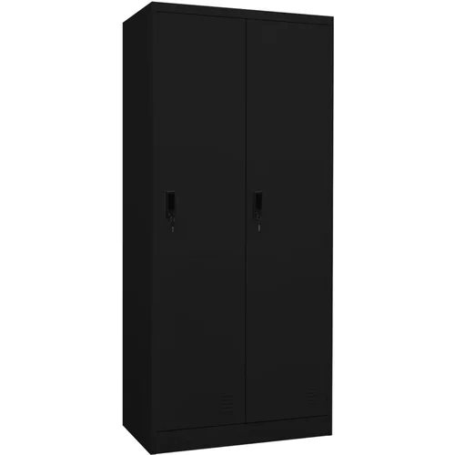 vidaXL Garderobna omara črna 80x50x180 cm jeklo