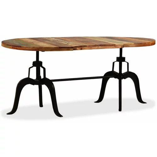 vidaXL Jedilna miza trden predelan les in jeklo 180 cm
