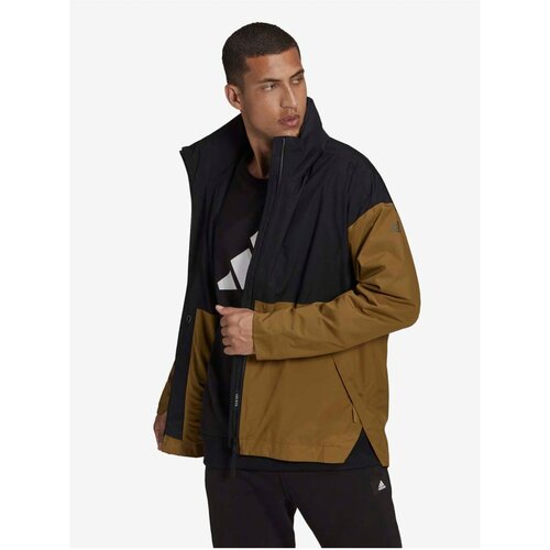 Adidas Brown-Black Men's Lightweight Jacket With Hood Performance Urban - Men's  Cene