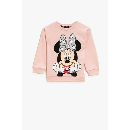 Koton baby girl minnie mouse licensed printed pink sweatshirt  Cene