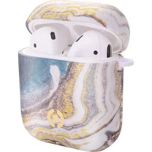 Celly Case für Airpods marble AIRCASEMARBLEGD Soft Tocu Silikon Case Marmor