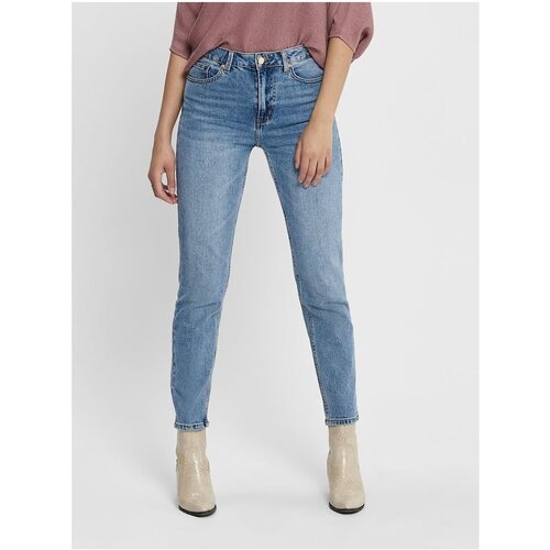 Only Blue Shortened Straight Fit Jeans Emily Cene