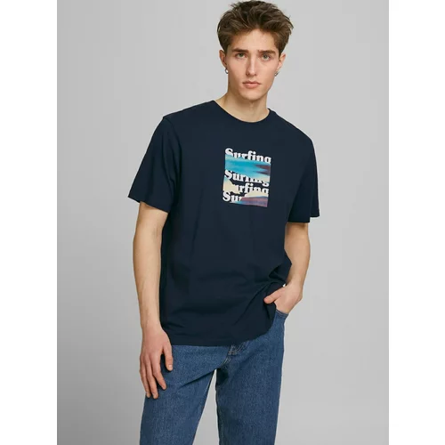 Jack & Jones Dark blue T-shirt with print on the back - Men