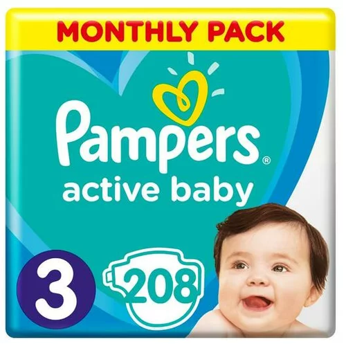 Pampers plenice Active Baby Velikost 3, 6 - 10 kg, 208 kos