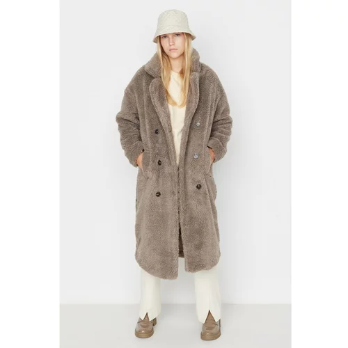 Trendyol Mink Oversize Plush Coat