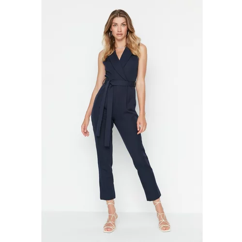 Trendyol Navy Blue Tall Belted Jumpsuit