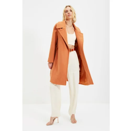 Trendyol Brown coat with wool - Women
