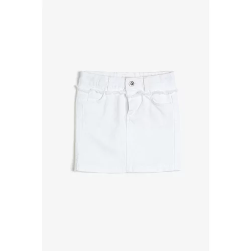 Koton Women's White Pocket Detailed Jean Skirt