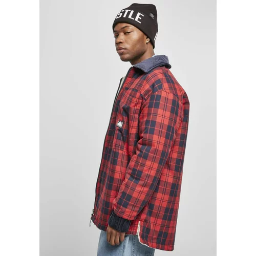 Southpole Check Flannel Sherpa Jacket Red