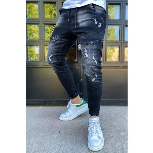 DStreet Men's cargo jeans black UX3277