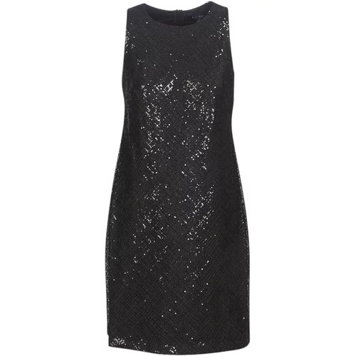 Lauren Ralph Lauren Kratke obleke SEQUINED SLEEVELESS DRESS Črna
