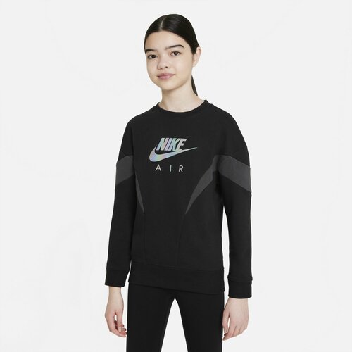 Nike duksevi za devojčice AIR FRENCH TERRY SWEATSHIRT crna DD7135 Slike