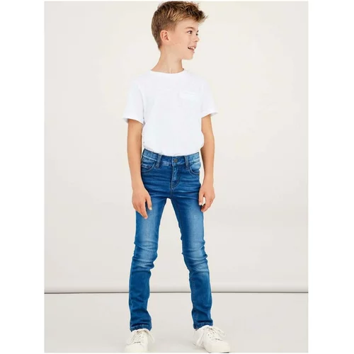 name it Blue boys slim fit jeans with embroidered effect Theo - unisex