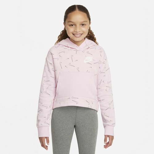 Nike duks za devojčice SPORTSWEAR PRINTED FLEECE HOODIE pink DD7377 Slike