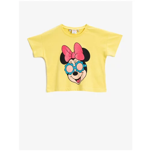 Koton Girl's Yellow Minnie Mouse T-Shirt Licensed Cotton