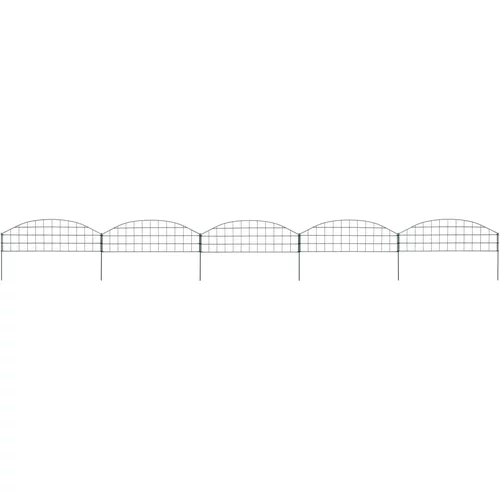 vidaXL Komplet zaobljene ograje za ribnik 77,3x26 cm zelen