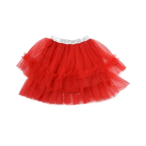 Trendyol Red Ruffle Tulle Girl Knitted Skirt Christmas Theme