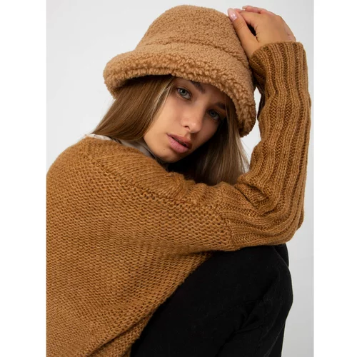 Fashionhunters OCH BELLA oversize camel sweater with braids