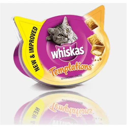 Mars pet Whiskas prigrizek Temptations piščanec in sir, 60 g, hrana za mačke